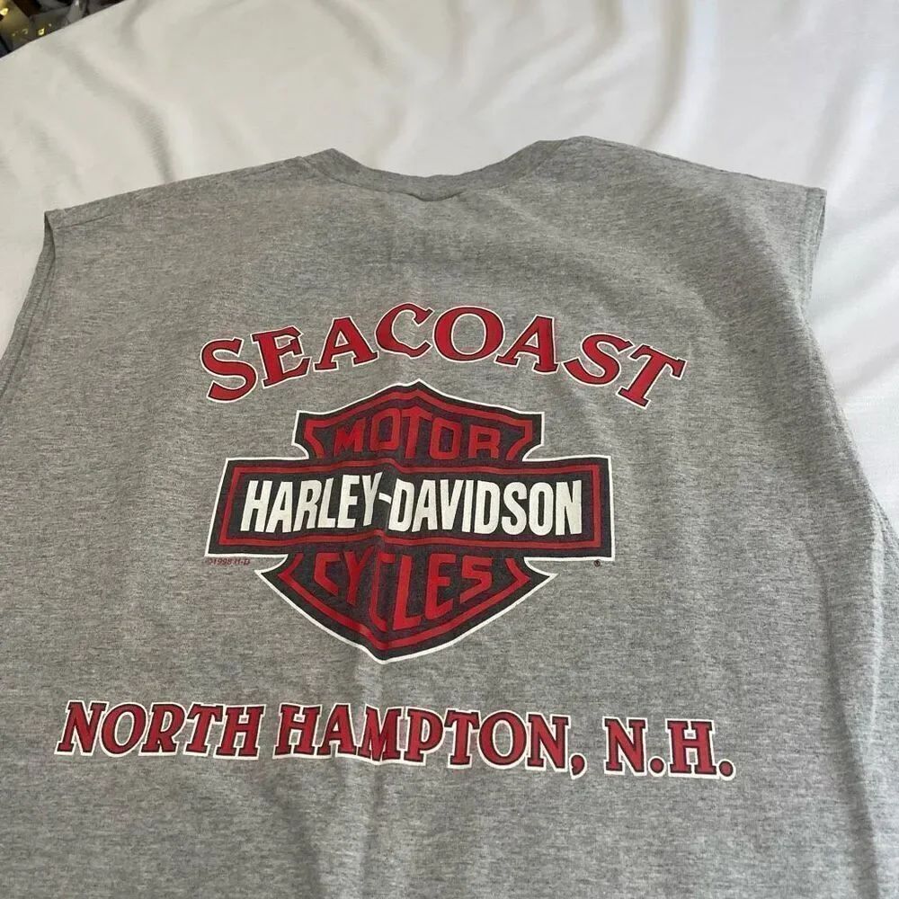 Harley Davidson Men’s Sea Coast New Hampshire Grey Tank Top Size XL